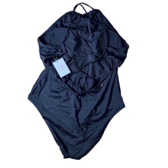 NWT! $129 Andie Swim The Saidia One Piece Swimsuit Black Large High Neck - Picture 7 of 10